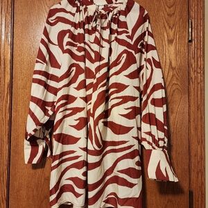 New H&M Oversized Tie-Detail Dress